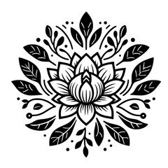 Elegant Black and White Floral Mandala Design