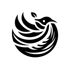 Minimalist Bird Logo: Black & White Design for Nature, Ecology