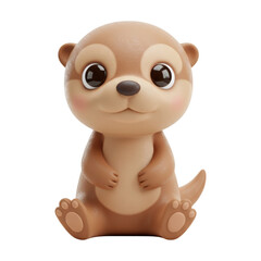 Fototapeta premium Cartoon meerkat baby looking curious