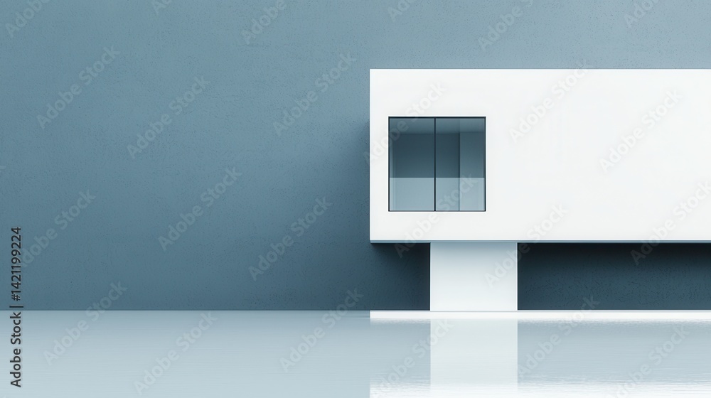 Poster modern architecture against minimalist backdrop with clean lines
