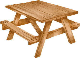 watercolor picnic table