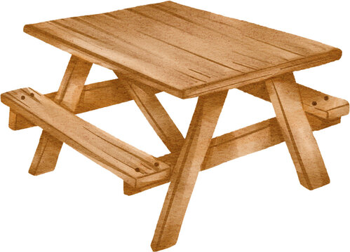 watercolor picnic table