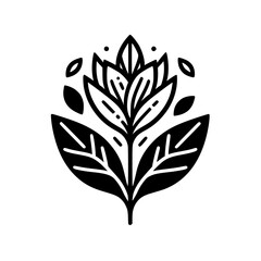 Minimalist Black and White Floral Design