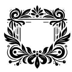 Elegant Black & White Floral Frame Design for Invitations, Logos, and Decor