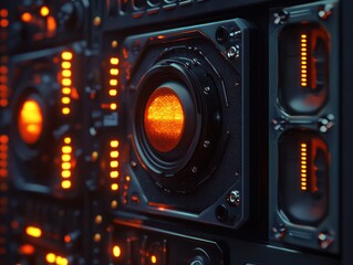 Fototapeta premium Futuristic glowing tech box design