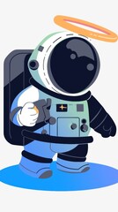 Astronaut with a Halo and Smartphone