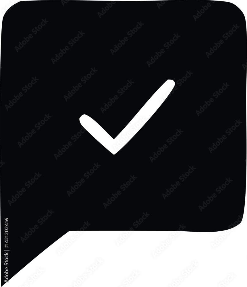 Aufkleber a green vector check mark icon button signifies a correct choice