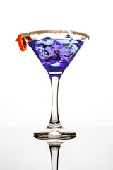 Cocktail drink on the rocks with fruit isolated

