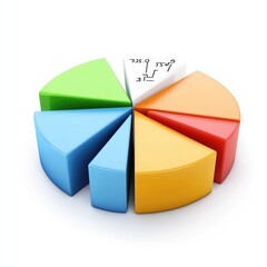 Obraz premium Colorful pie chart sections illustrate comparative data.