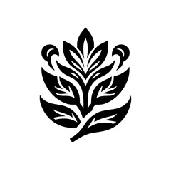 Elegant Black & White Floral Vector Design on White Background