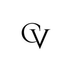 cv, vc, logo design. Creative CR logo concepts template Alphabet