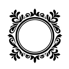 Elegant Black and White Floral Frame Design