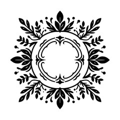 Elegant Floral Mandala Design in Black and White for Invitations