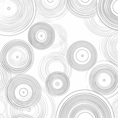 Minimal Line Circle Pattern on White Background