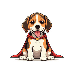 Cute Beagle Dog Sitting Cartoon Vector Icon Illustration Animal Nature Icon Isolated Flat Vector