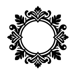 Elegant Black and White Floral Circular Frame Design