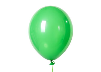 green balloon isolated on transparent background Generative Ai.
