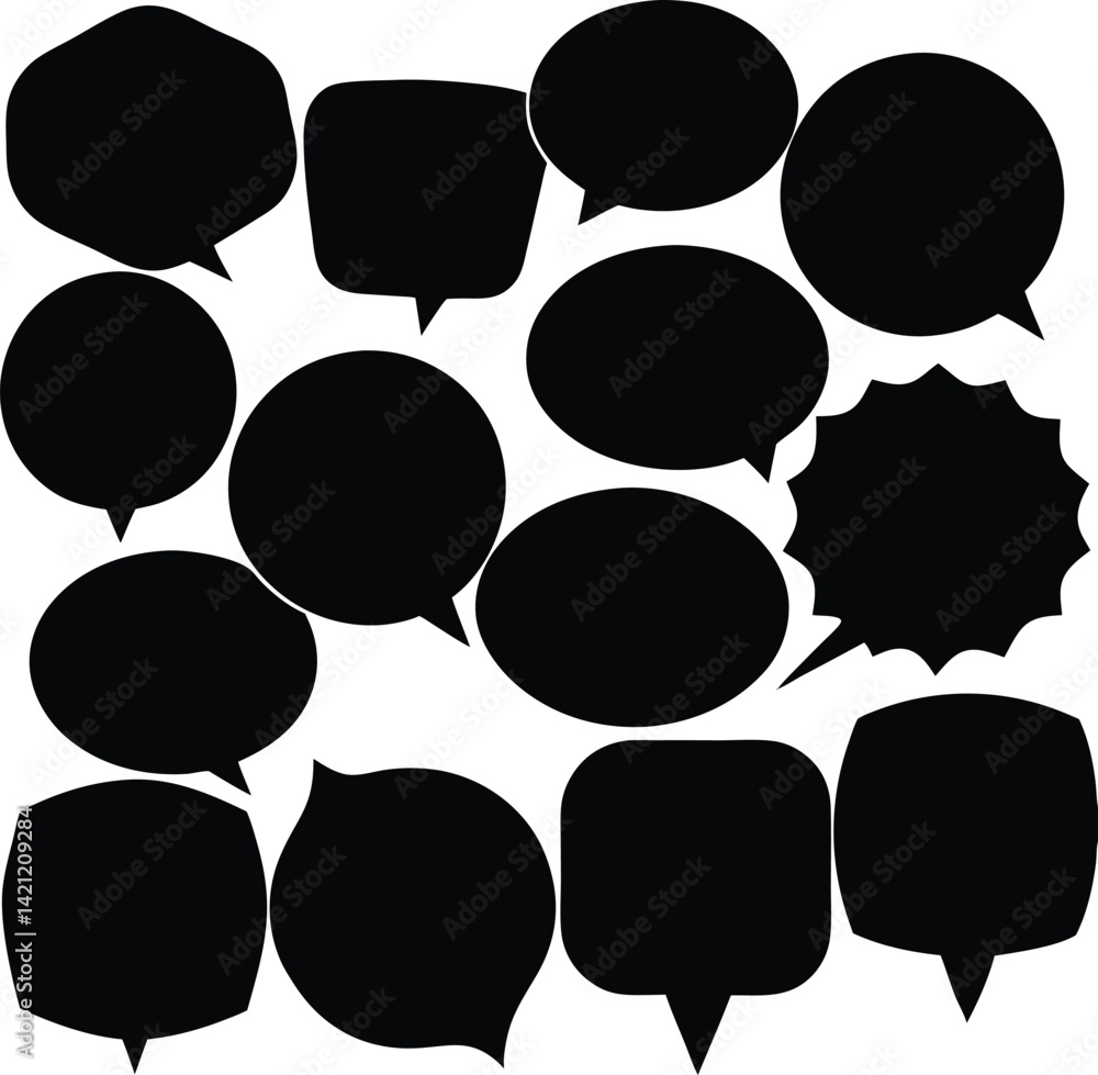 Poster vector art design with a seamless pattern of colorful speech bubbles and round circle elements for w
