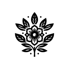 Fototapeta premium Elegant Black & White Floral Mandala Design, Vector Illustration