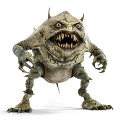 Fototapeta premium Frightful, grotesque creature with sharp features.