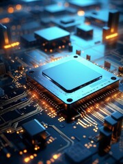 3D illustration of circuit board