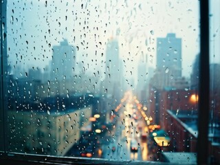 raindrops on the glass window