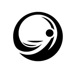 Abstract Black and White Logo Design, Modern Circle Emblem, Minimalist Concept