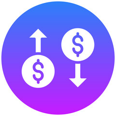Fototapeta premium Profit Loss Vector Icon