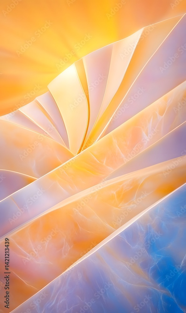 Poster abstract fractal design with gradient colors