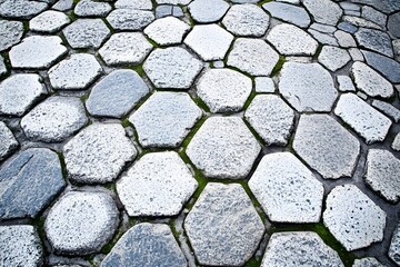 Hexagonal Stone Pavement Texture Background