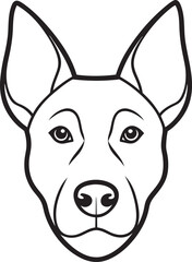 Dog Head Vector — Outline Line Art for Coloring Pages and Print