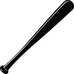 Baseball Bat Silhouette Vector - Bold Black Sports Graphic