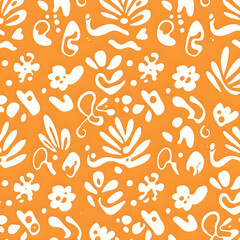 Seamless traditional fabric pattern with intricate timeless designs.
