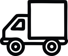 This vector delivery truck icon represents a cargo transport vehicle used for shipping and business serviceThis vector delivery truck icon represents a cargo transport vehicle used for shipping and bu