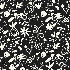 Seamless traditional fabric pattern with intricate timeless designs.