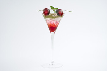 Cocktail alcohol drink with ice on the rocks