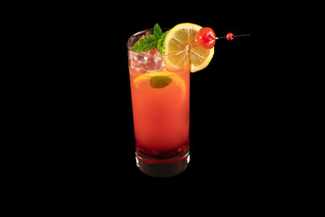Cocktail alcohol drink with ice on the rocks
