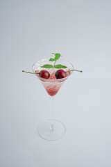 Cocktail alcohol drink with ice on the rocks