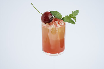 Cocktail alcohol drink with ice on the rocks
