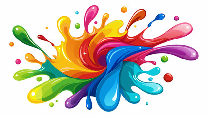 Colorful paint splash. Isolated design element on the.white background.