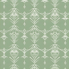 Seamless traditional fabric pattern with intricate timeless designs.