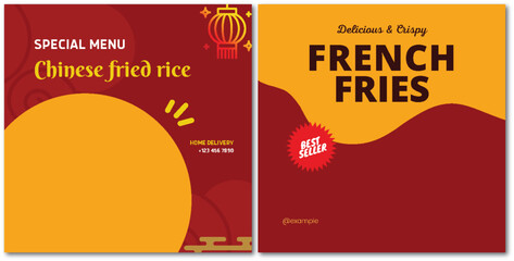 Appealing Culinary Delights: Chinese Fried Rice and Crispy French Fries Duo