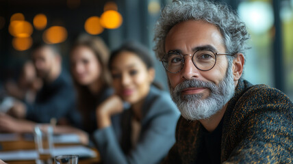 Obraz premium diverse group of professionals engaged seminar, showcasing collaboration and focus. atmosphere is vibrant and dynamic, reflecting productive