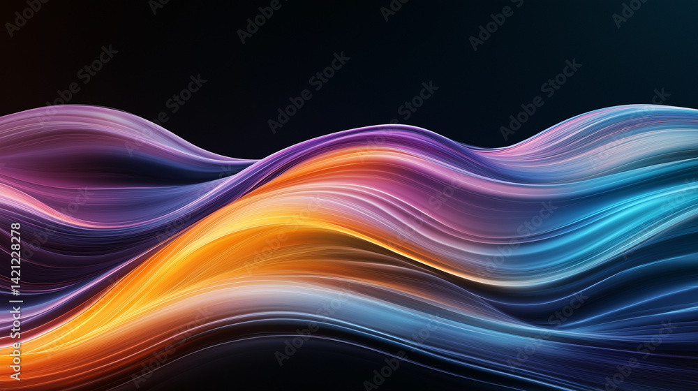 Poster colorful abstract waves: dynamic and vibrant abstract design featuring flowing waves of color, creat