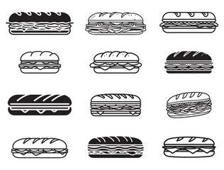 HOAGIE SANDWICH SILHOUETTE