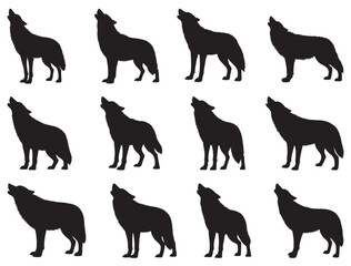 HOWLING WOLF SILHOUETTE