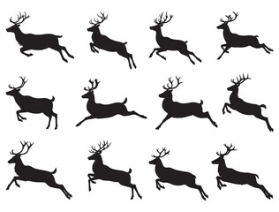 JUMPING REINDEER SILHOUETTE