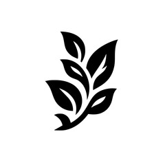 Elegant Black Foliage Silhouette Graphic Design Element