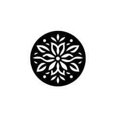 Elegant Geometric Floral Circular Design Element