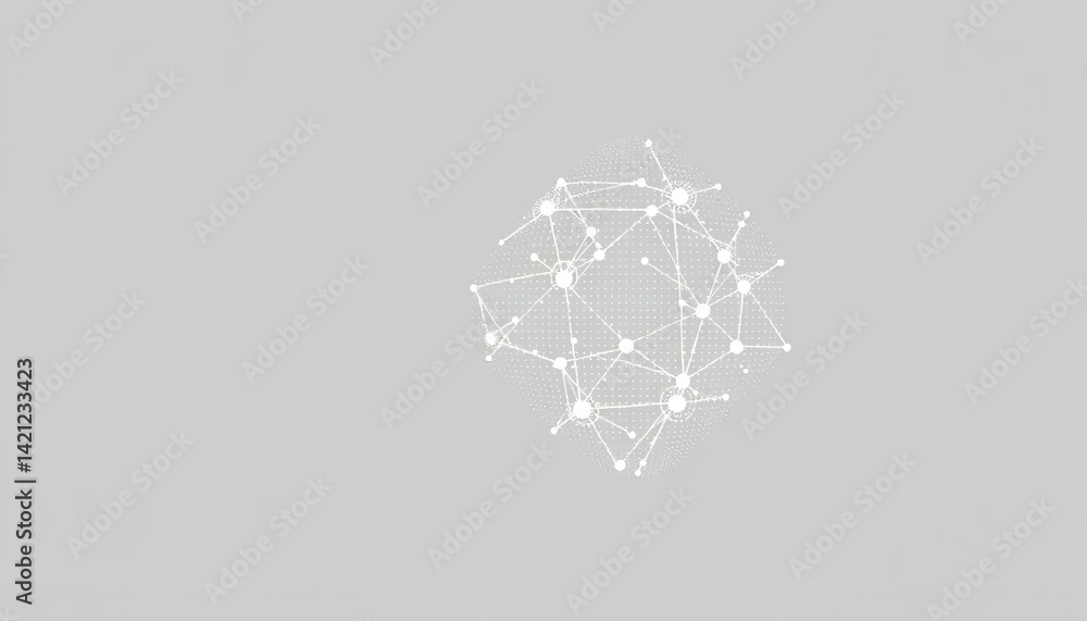 Poster abstract network connection dots lines white grey background digital technology modern graphic desig